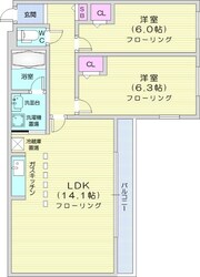 西線１６条駅 徒歩2分 3階の物件間取画像